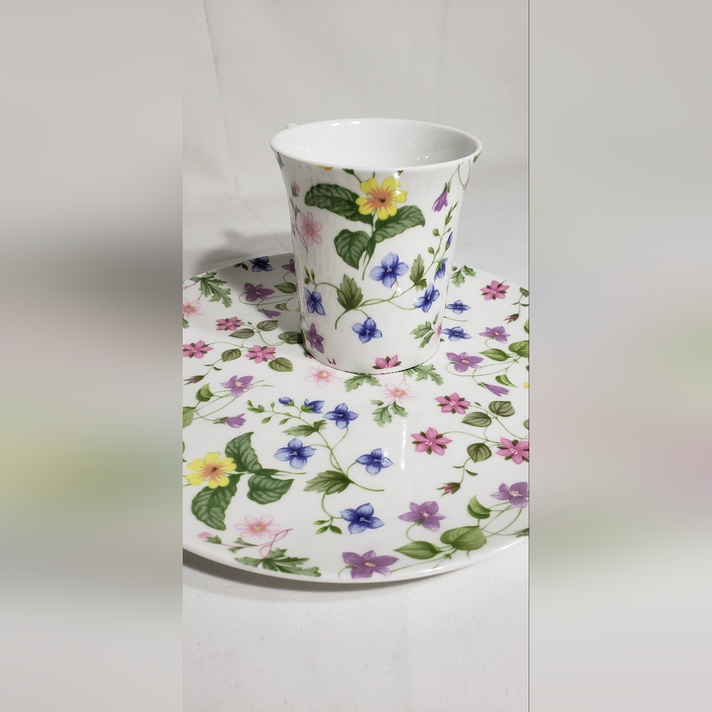 Queens snack plate & mug set, bone china. Made in England, EUC! - Picture 7 of 12